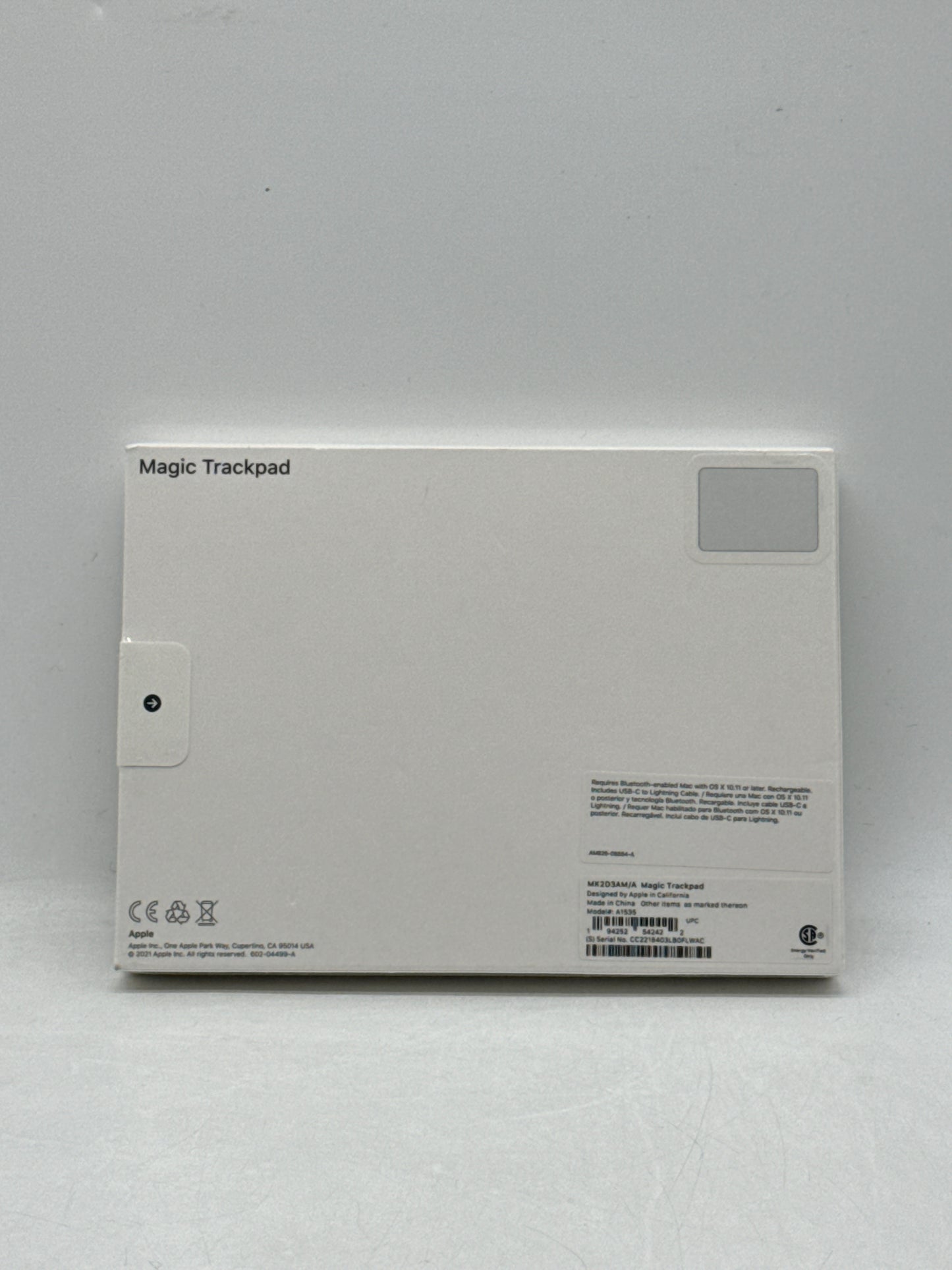 Brand New Apple Magic Wireless Trackpad MK2D3AM/A A1535 - White