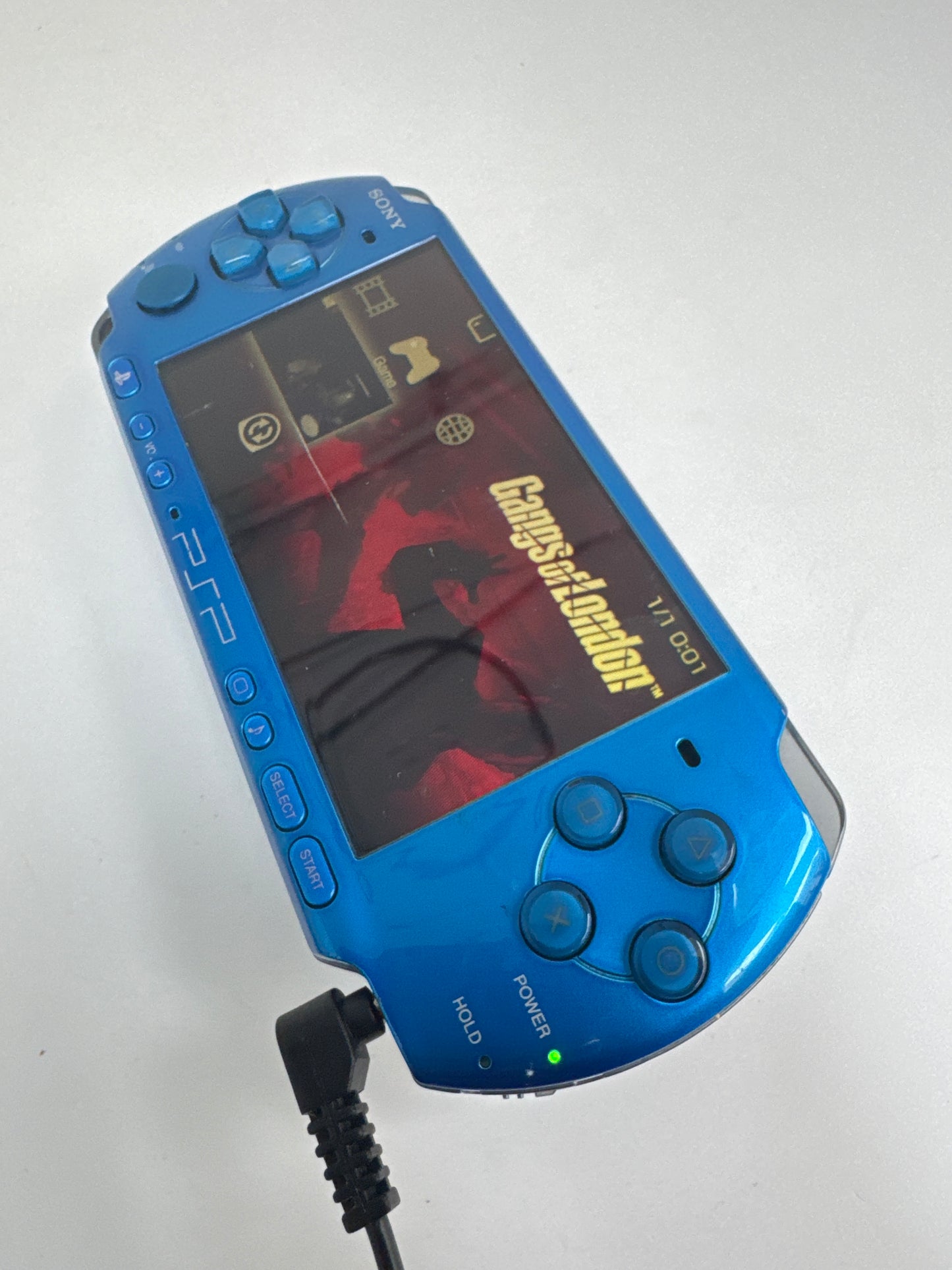 Sony PSP-3000 Metallic Blue Console Only #97 No Battery No Battery Lid AS IS