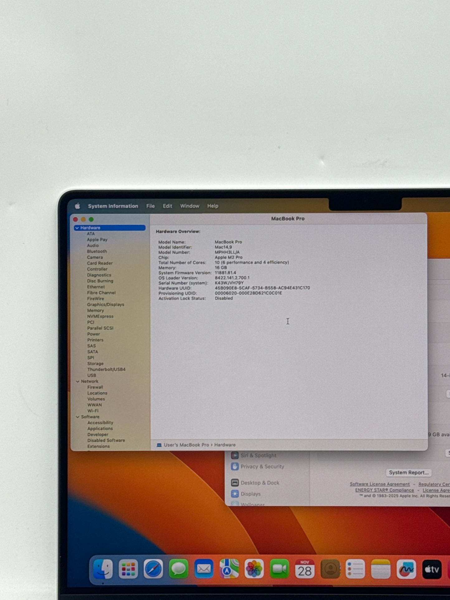 2023 Apple MacBook Pro 14.2" A2779 M2 Pro 16C-GPU 16GB RAM 512GB SSD - Read!