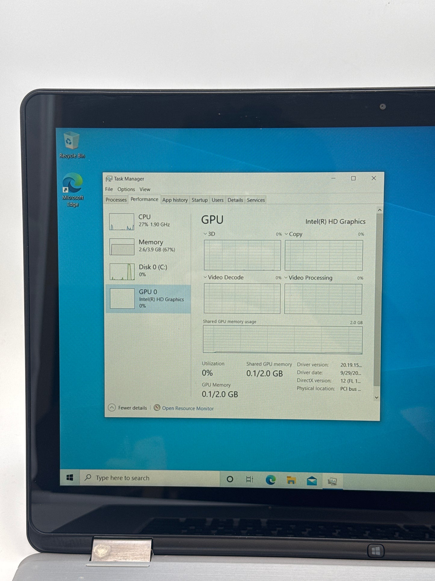 Dell Inspiron 7558 Intel Pentium 3825U 4GB RAM 512GB SSD Touchscreen Laptop w/ Charger