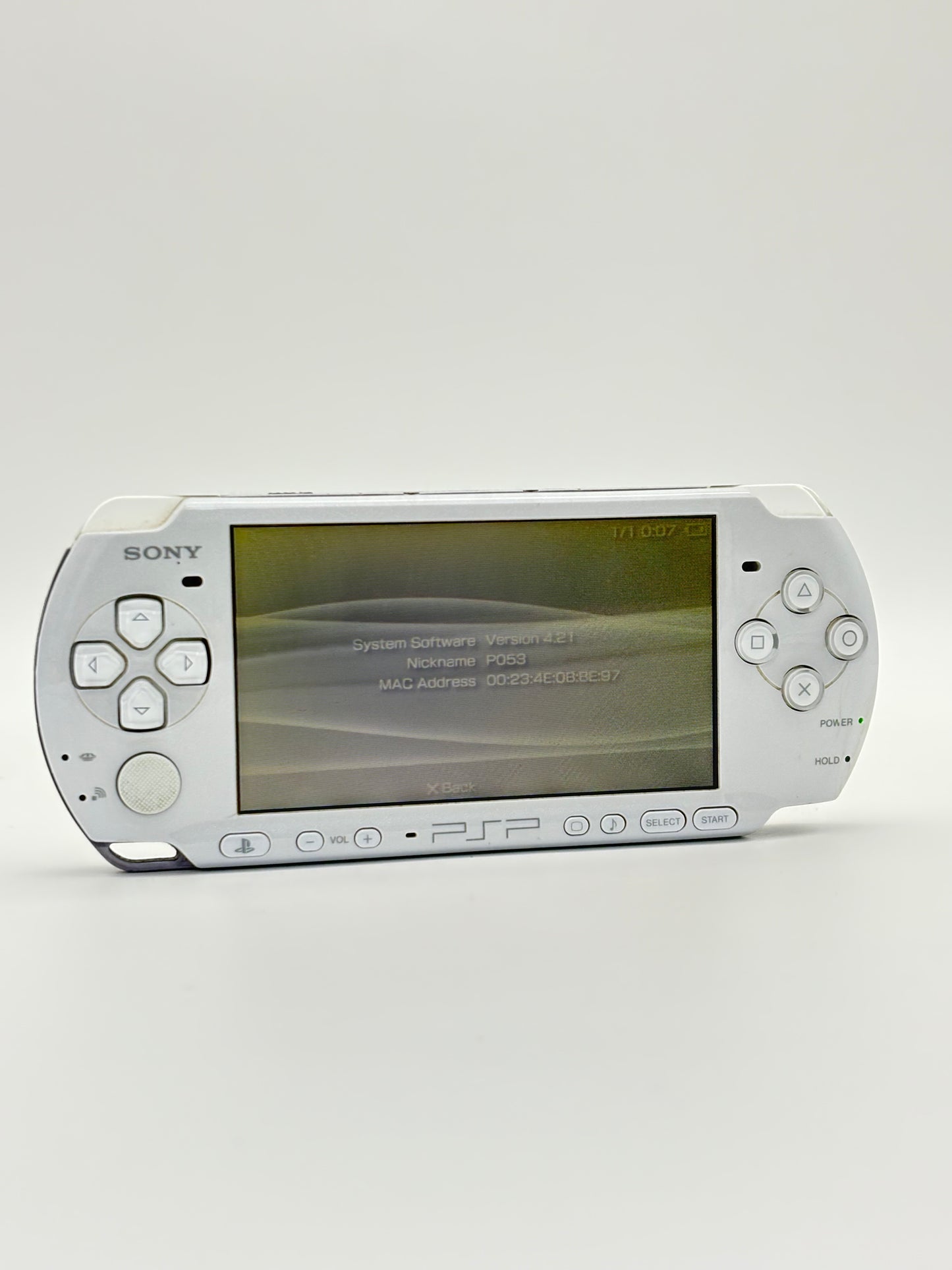 Sony PSP-3000 Crystal White Console #204 w/1200 mAh Battery