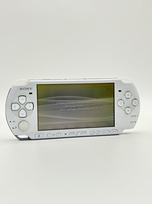 Sony PSP-3000 Crystal White Console #204 w/1200 mAh Battery