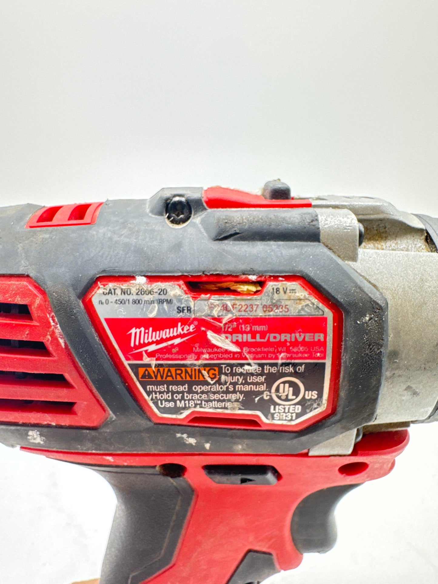 Milwaukee 2606-20 M18 1/2" Drill/Driver Cordless Tool Only