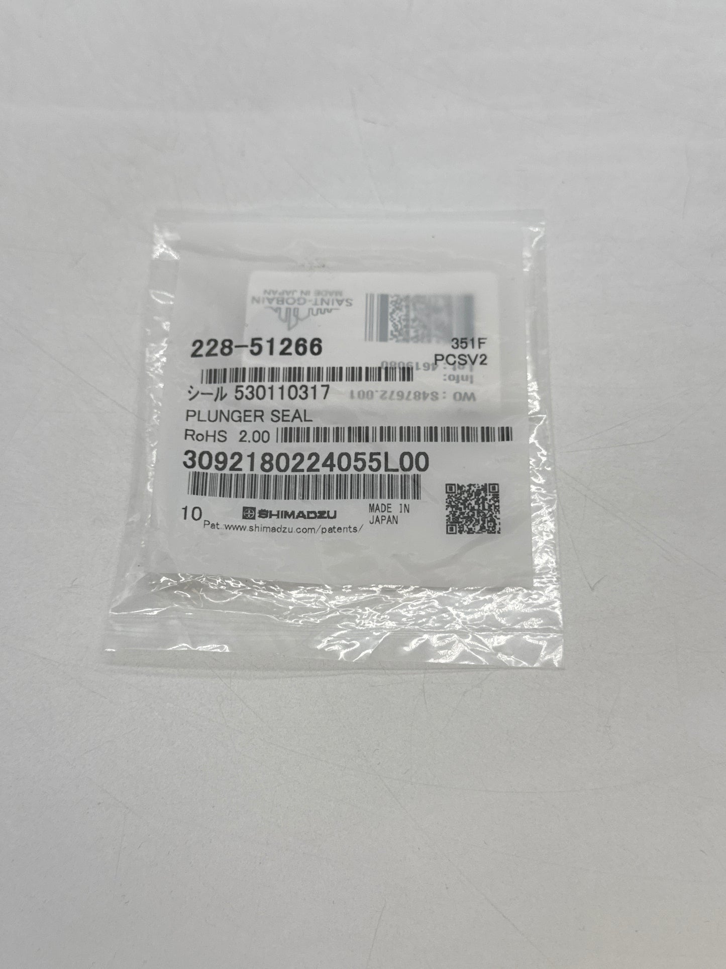 Shimadzu 228-51266 Plunger Seal 530110317 - New