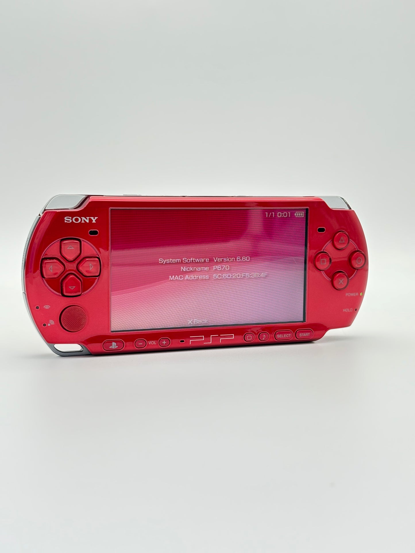 Sony PSP-3000 Red Console #211 w/2400 mAh Battery