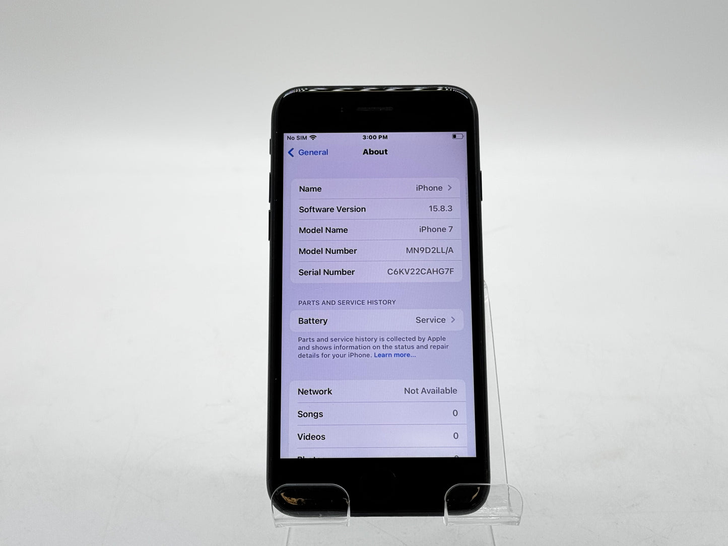 Unlocked Apple iPhone 7 A1778 32GB Jet Black - Service Battery