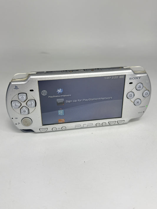 Sony PSP-2000 Silver Console #297 w/1200mAh Battery No Charger BAD UMD DRIVE AS IS