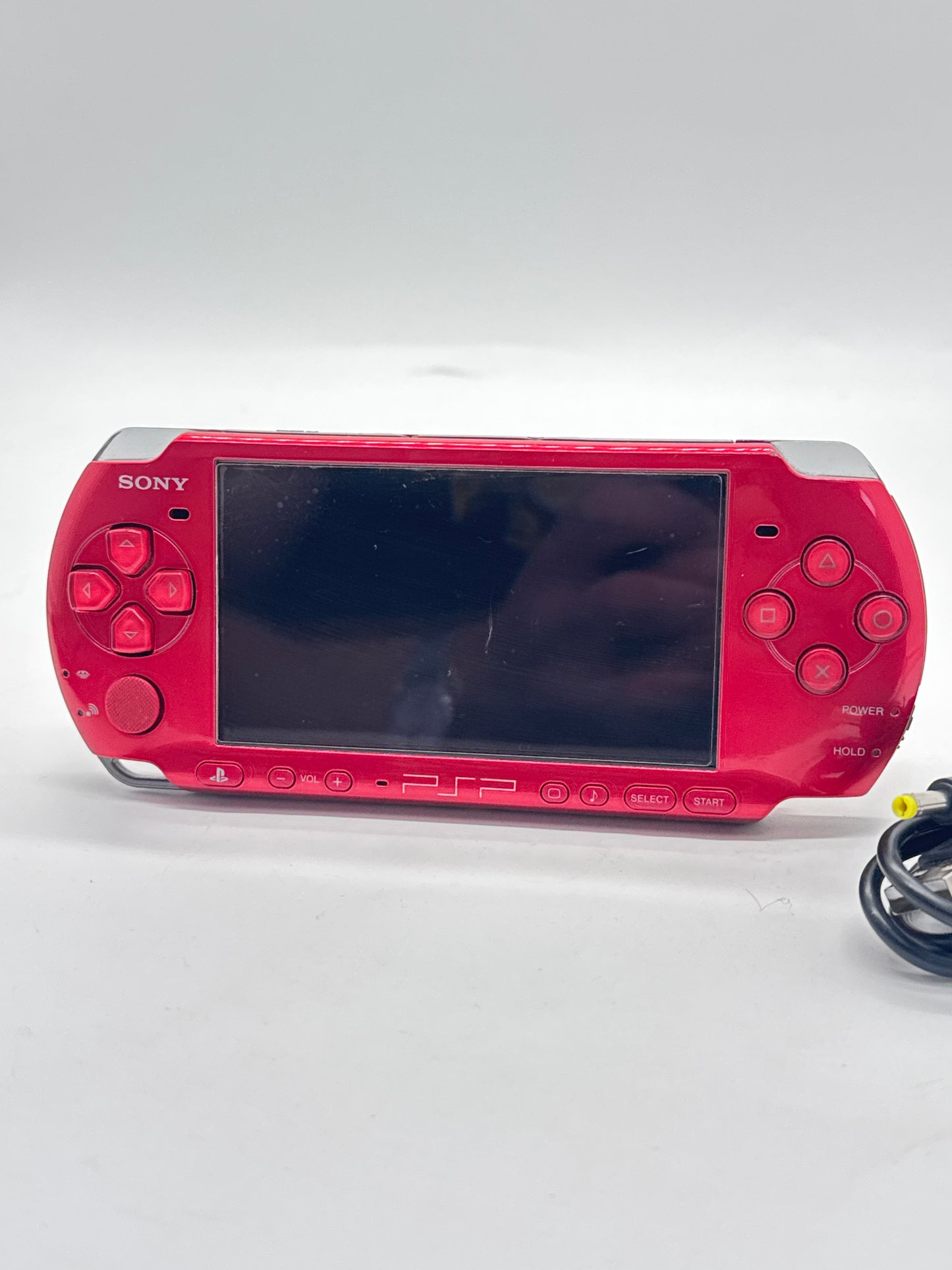 Sony PSP-3000 Radiant Red Console w/ Charger #72 No Battery No Lid AS IS