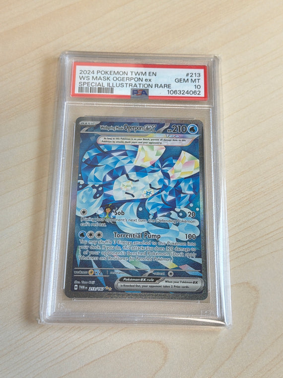 WELLSPRING MASK OGERPON EX 2024 POKEMON TWM EN #213/167 SIR PSA 10 Q0895