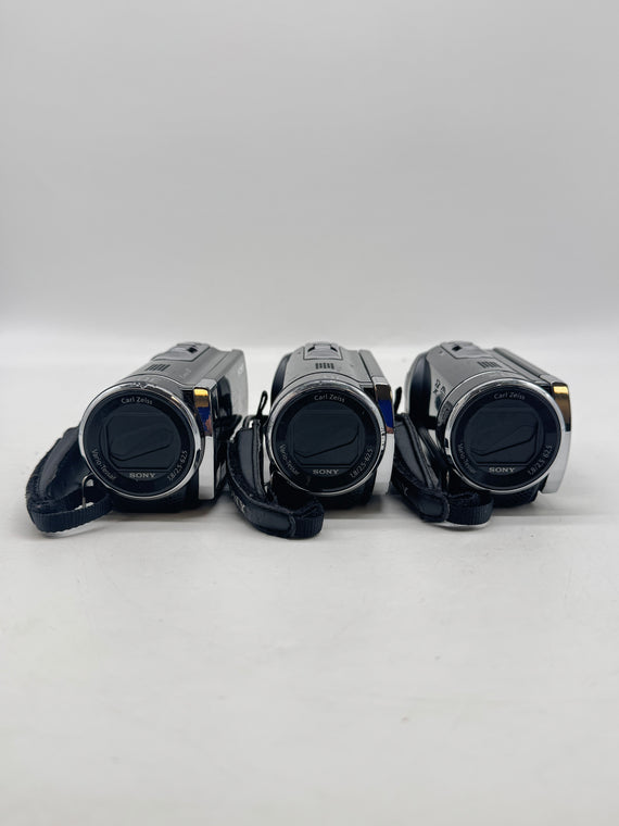 Sony Handycam HDR-CX190 1080p Camcorder 25x Zoom Black Lot of 3 - For Parts