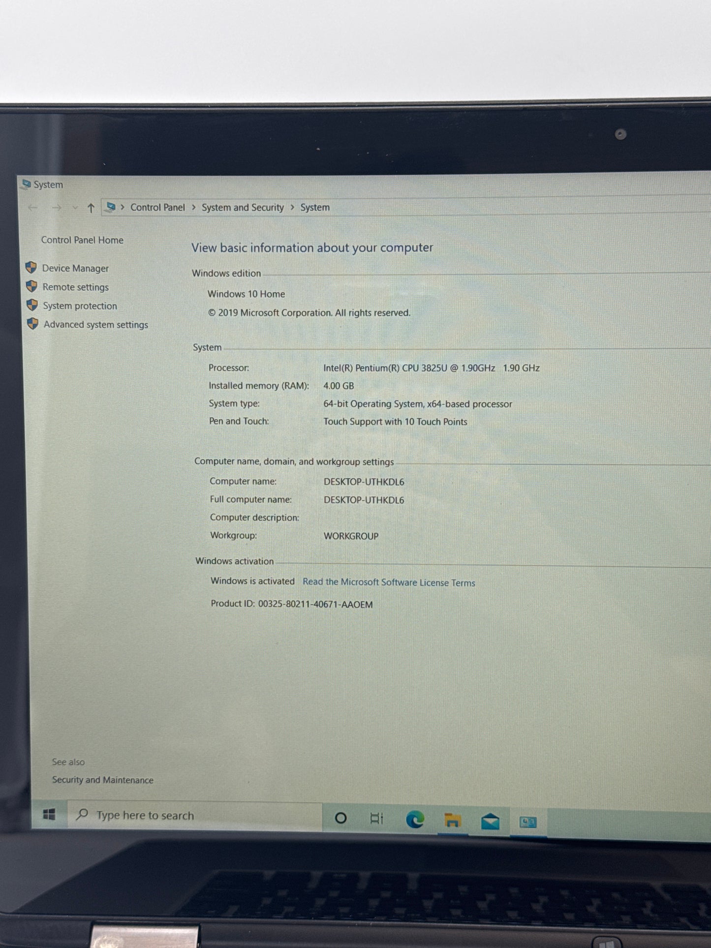 Dell Inspiron 7558 Intel Pentium 3825U 4GB RAM 512GB SSD Touchscreen Laptop w/ Charger