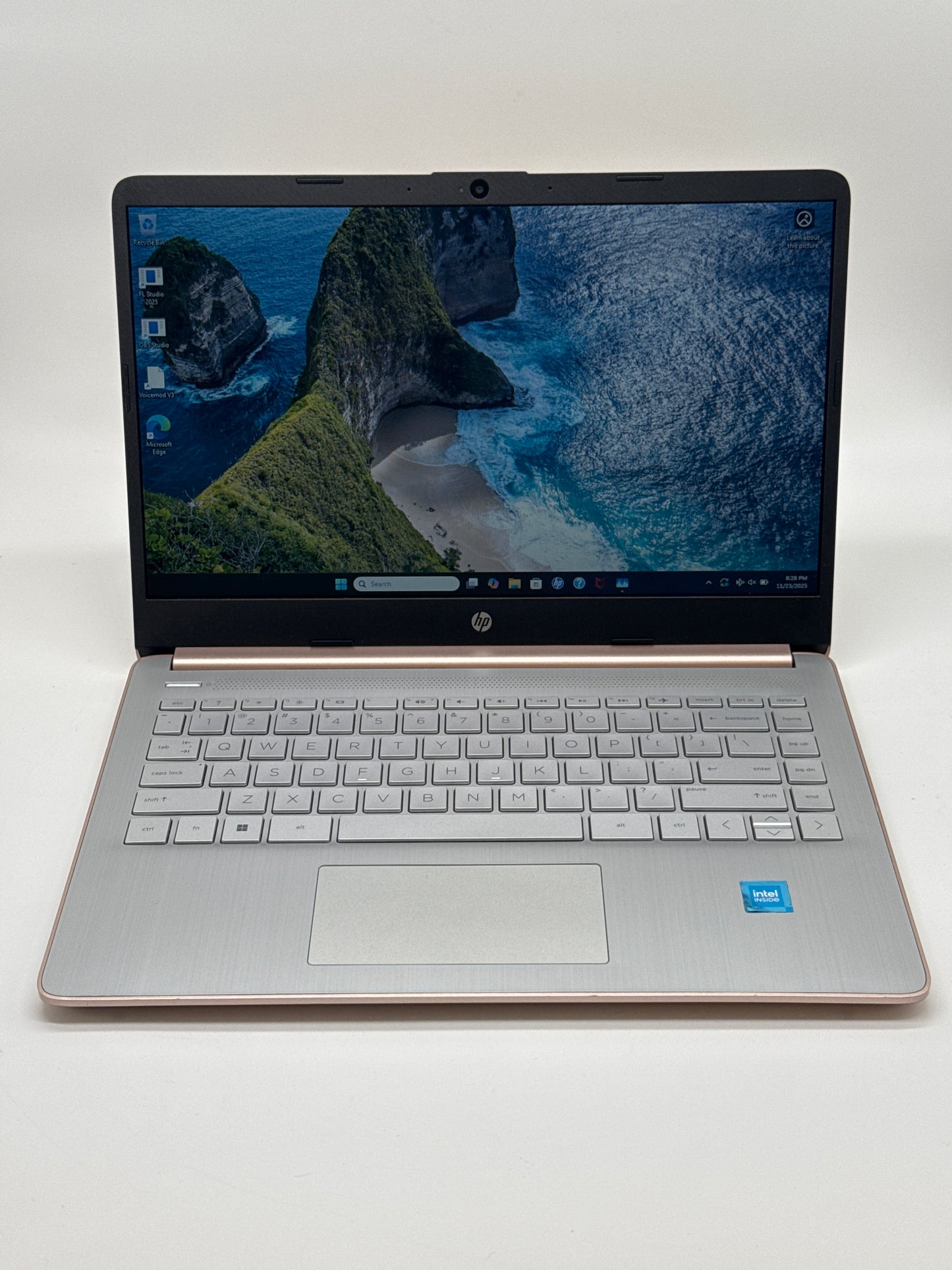 HP Touchscreen Laptop 14-DQ0070NR 14" Celeron N4120 4GB RAM 64GB SSD Rose Gold - Used