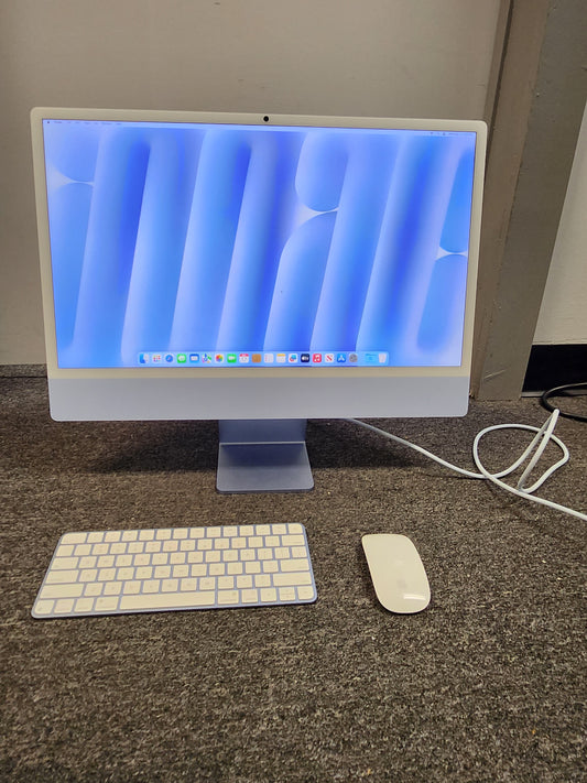 2024 Apple iMac 24" A3247 M4 8C-CPU 8C-GPU 256GB SSD 16GB RAM Blue