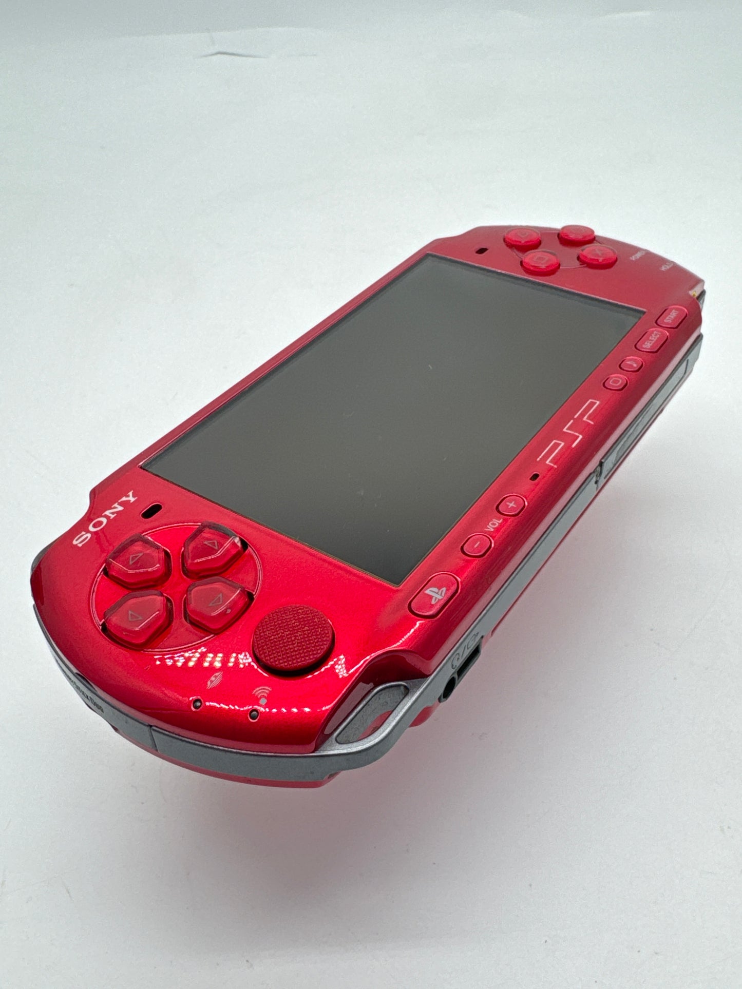 Sony PSP-3000 Red Console #256 w/2400mAh Battery & No Charger