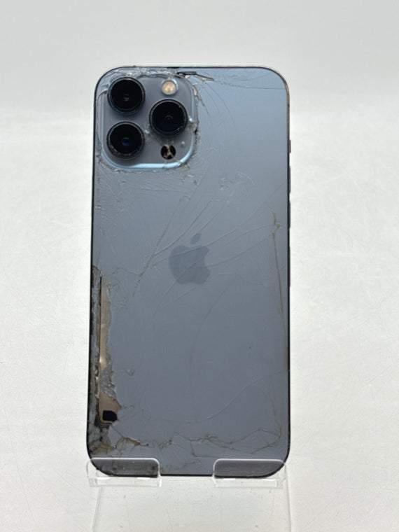 T-Mobile Apple iPhone 13 Pro Max 6.7" A2484 128GB Sierra Blue - Cracked Read!
