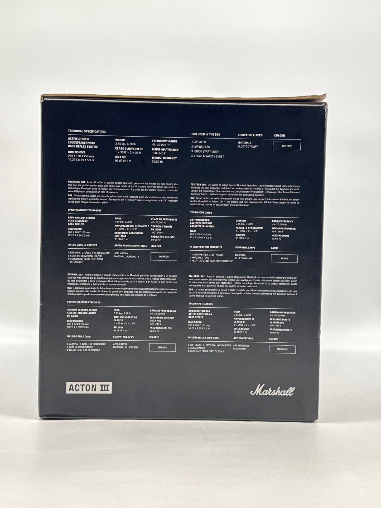 New Marshall Acton III Bluetooth Home Speaker - Brown