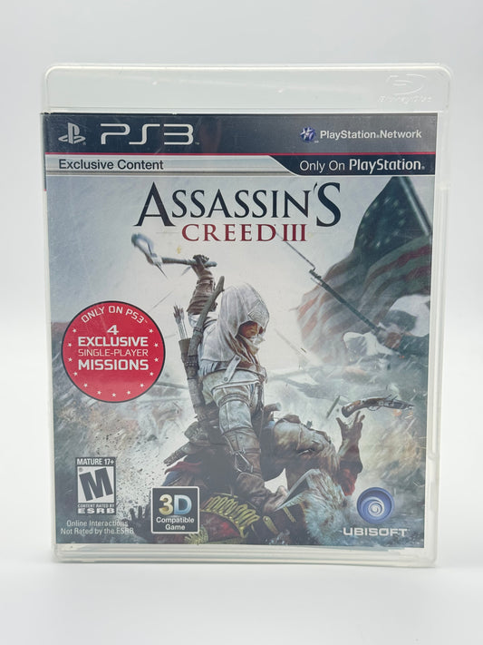 ASSASSIN'S CREED III Sony PlayStation 3 PS3 Video Game Free Shipping