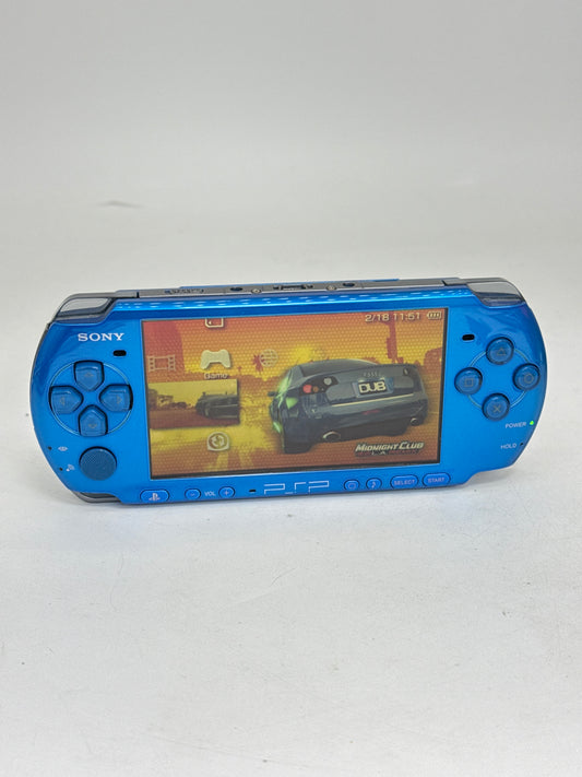 Sony PlayStation Portable PSP-3000 Blue Console #377 - Yellowed Display AS IS