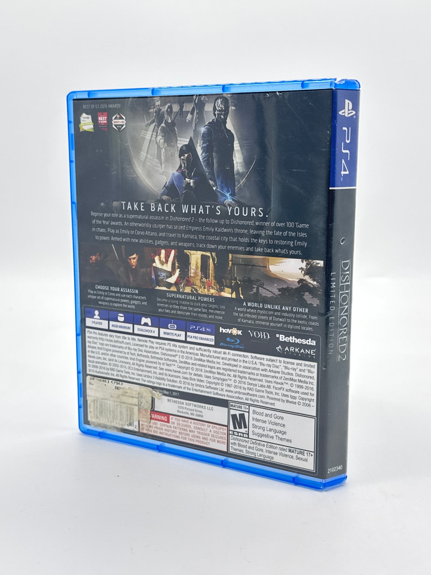 Dishonored 2: Limited Edition (PlayStation 4 PS4, 2016)