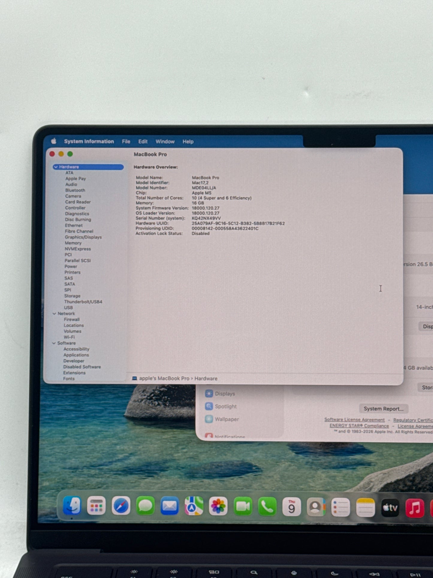 2025 Apple MacBook Pro 14.2" A3434 M5 10C-CPU 10C-GPU 16GB RAM 512GB SSD 30 Cycle