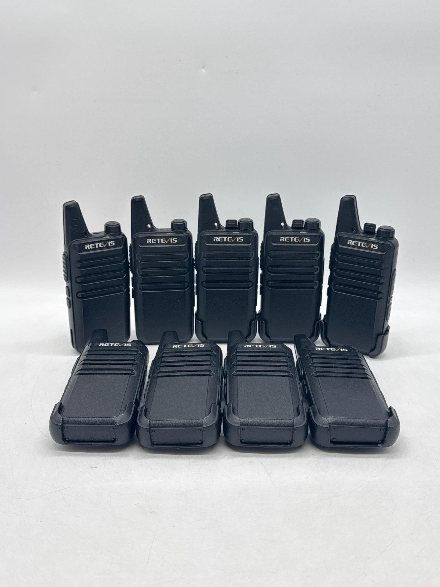 Lot of 9 Retevis RETC 15 RT22 Two-Way UHF Radio Walkie-Talkie with Battery