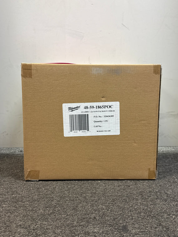 Milwaukee 48-59-1865POC M18 PACKOUT Six Bay Rapid Charger w/ 4 Batteries