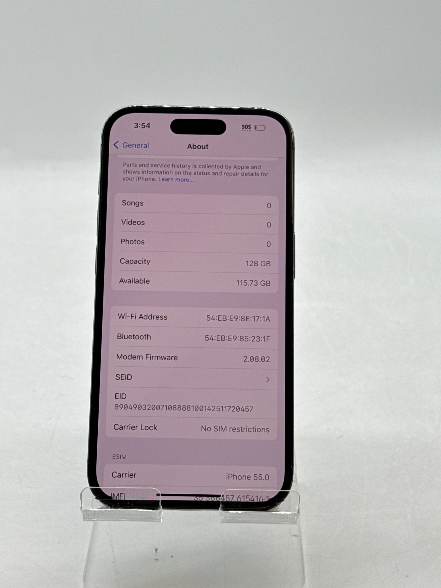 Unlocked Apple iPhone 14 Pro A2650 128GB Deep Purple - Cracked Read!