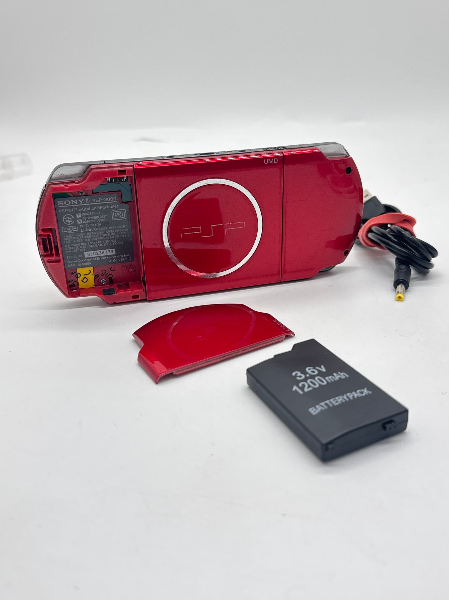 Sony PSP-3000 Red Console #60 w/ 1200mAh Battery & Charger