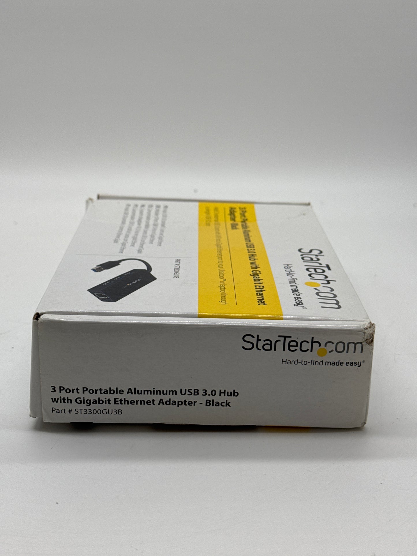Startech 3 port portable aluminum USB 3.0 hub with gigabit ethernet adapter black