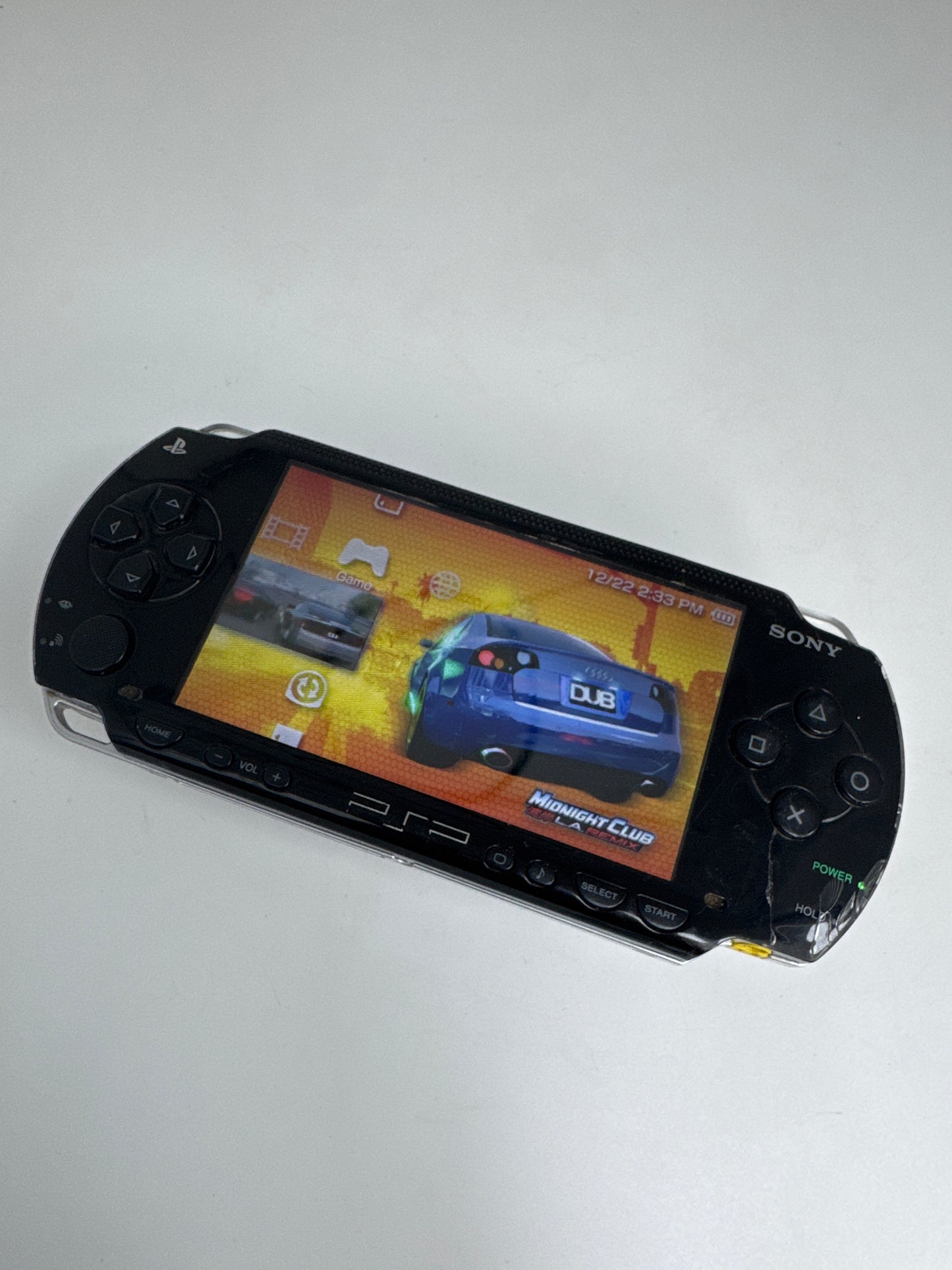 Sony PSP-1001B2 Black Console #83 Cracked Front Case