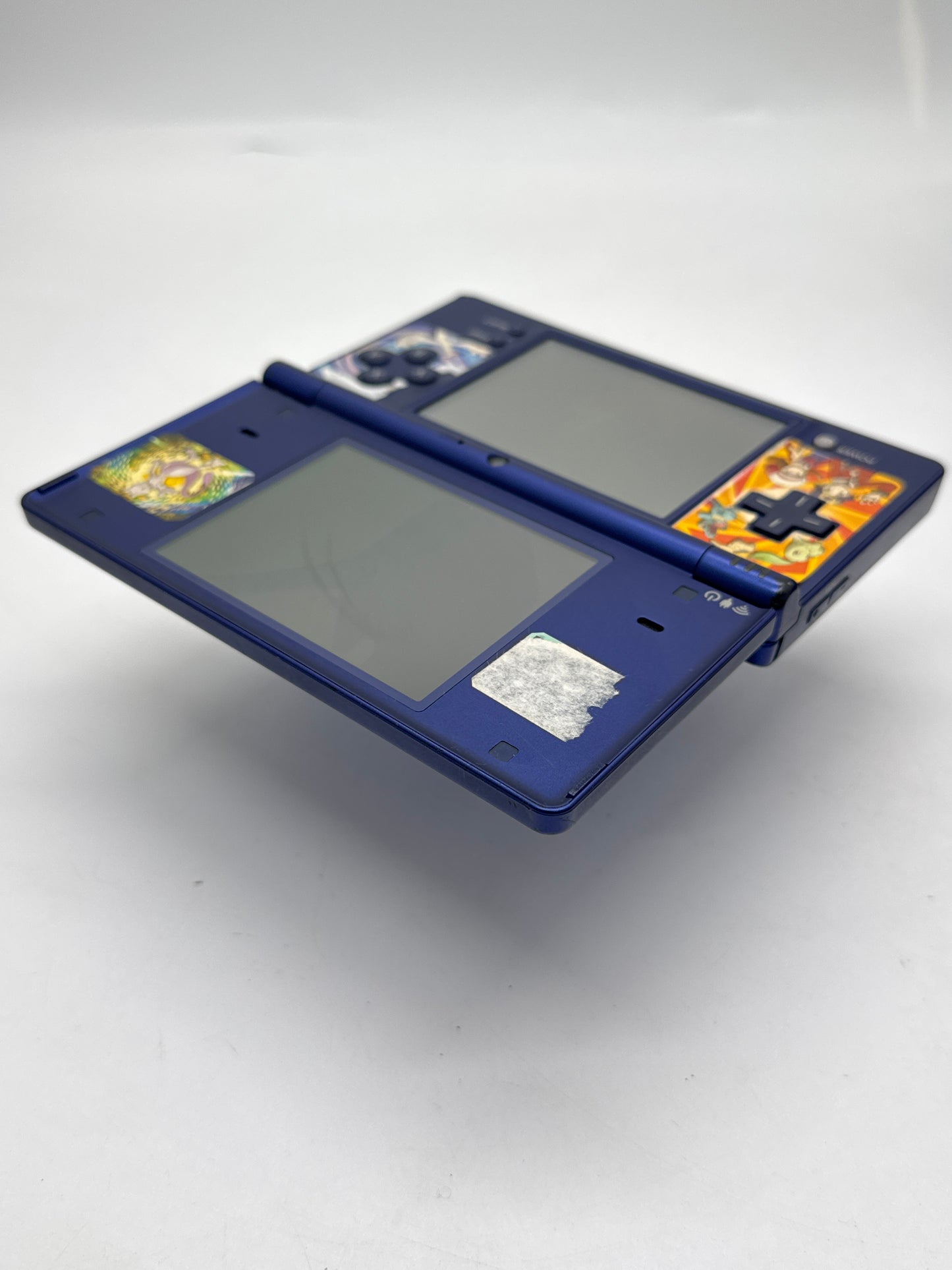 Nintendo DSi TWL-001(JPN) Metallic Blue Console #113 Stickers & Cracked Top Screen AS IS