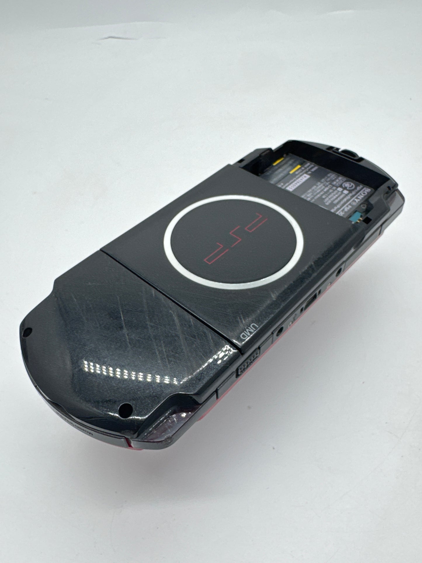 Sony PSP-3000 Red Black Console #258 No Battery or Lid No Charger AS IS