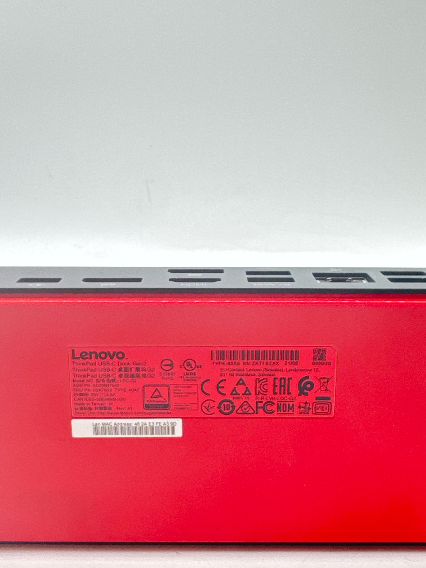 Lenovo ThinkPad USB-C Dock Gen 2 (LDC-G2) - No Power Cord