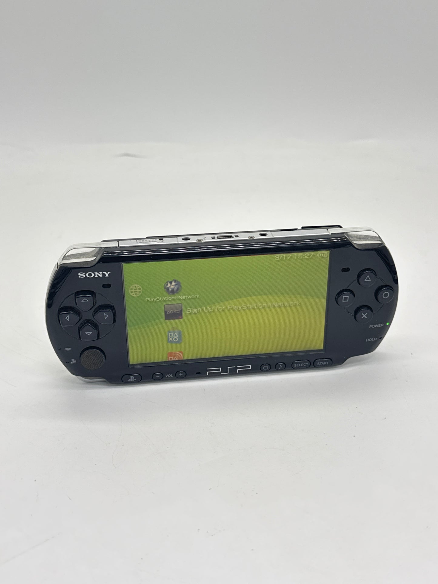 PlayStation Portable PSP-3000 Piano Black Console #667 - Loose Back Lid - Yellow Tint
