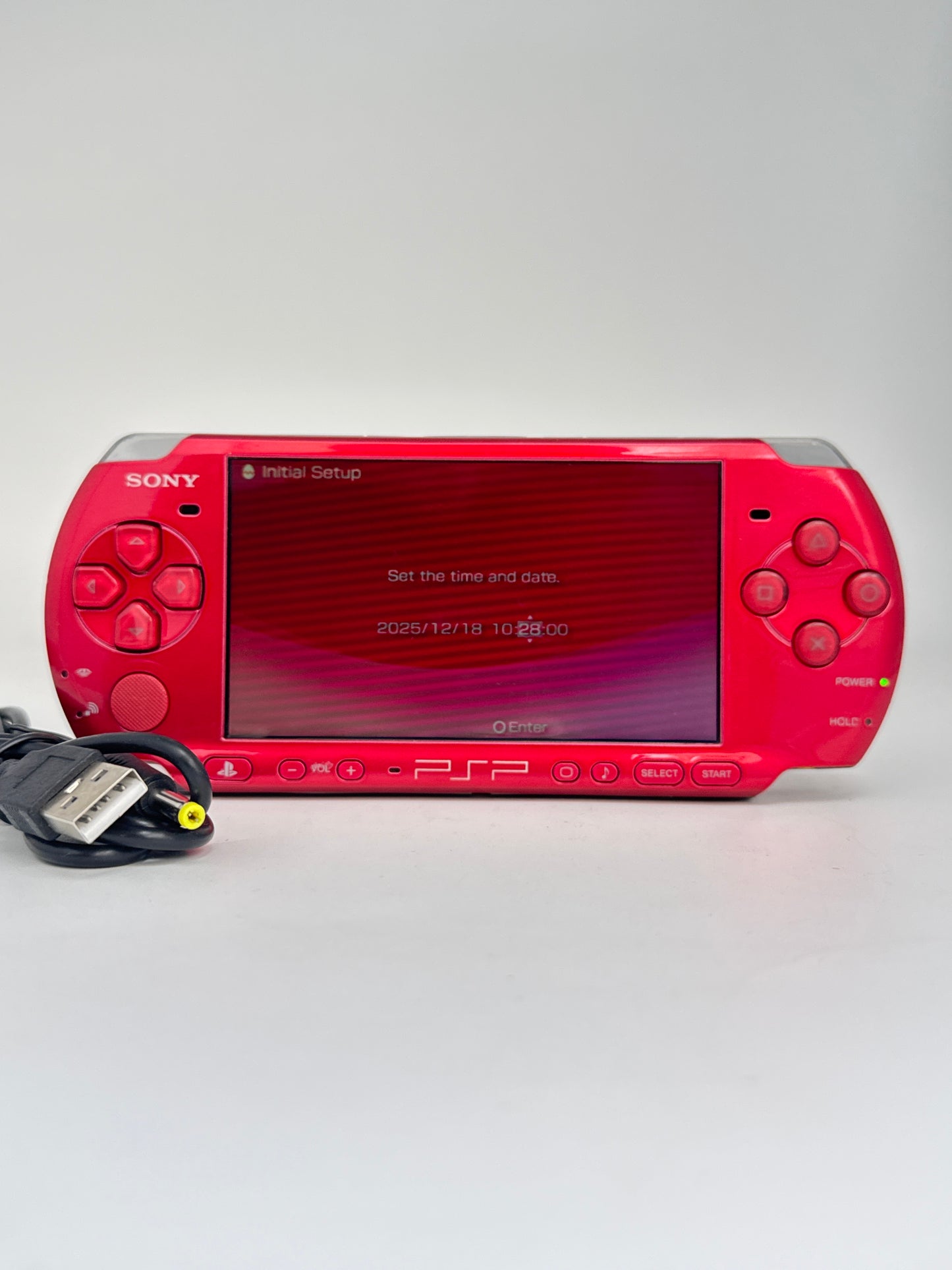 Sony PSP-3000 Radiant Red Console w/ Charger #68 Battery Lid Will Not Stay On