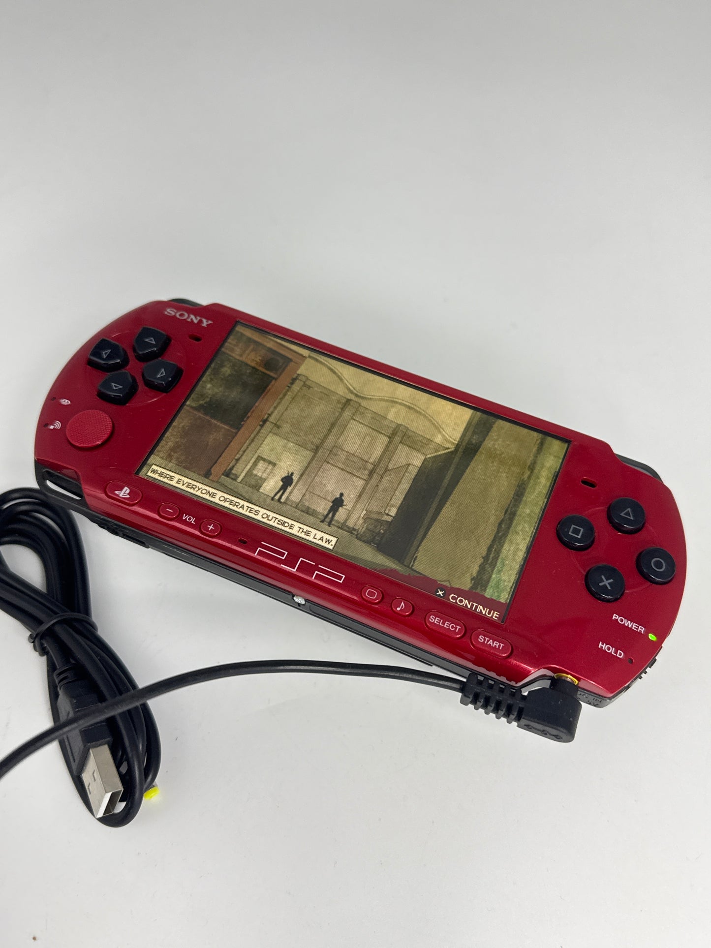 Sony PSP-3000 Red\Black Console w/ Charger #73 No Battery No Lid AS IS