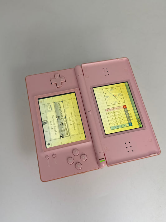 Nintendo DS Lite USG-001 Pink Console #92 No Charger Yellowed Displays AS IS