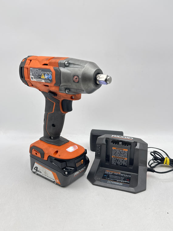 RIDGID R86215 Cordless Impact Wrench 18V Li-Ion Battery & Charger