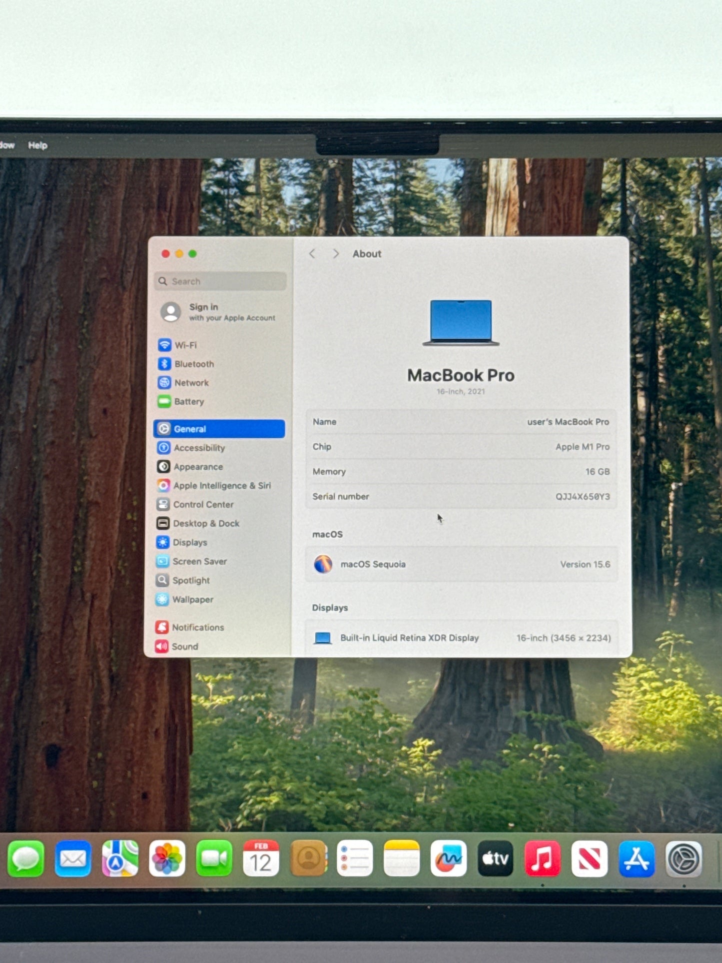 2021 Apple MacBook Pro 16.2" A2485 M1 Pro 10C-CPU 16C-GPU 16GB RAM 512GB SSD