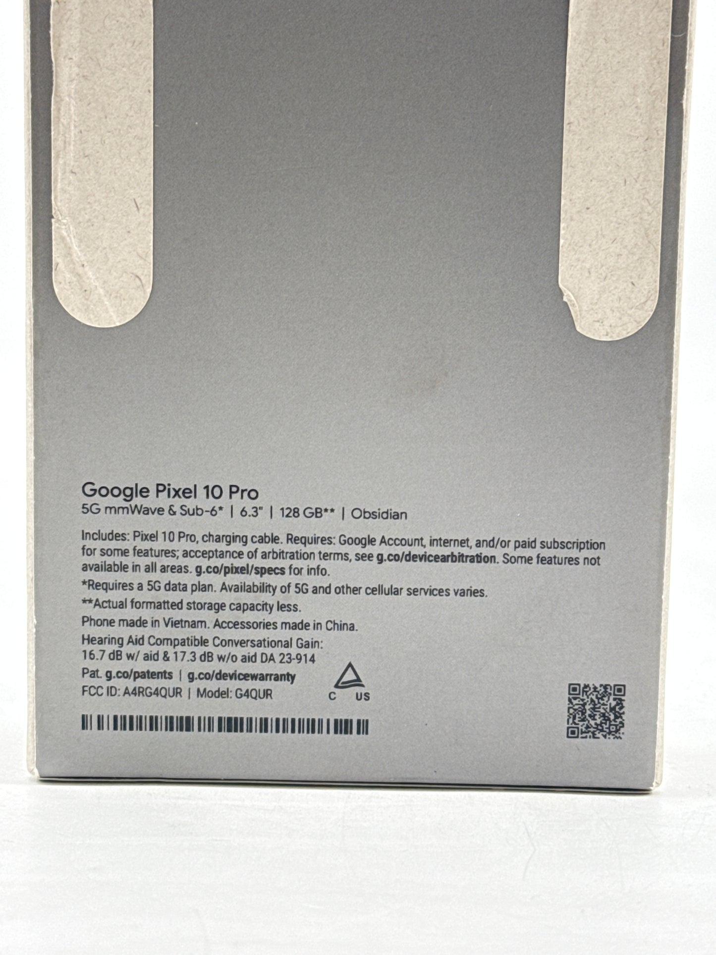 Verizon Google Pixel 10 Pro 6.3" G4QUR 128GB 16GB RAM Obsidian - New in Box