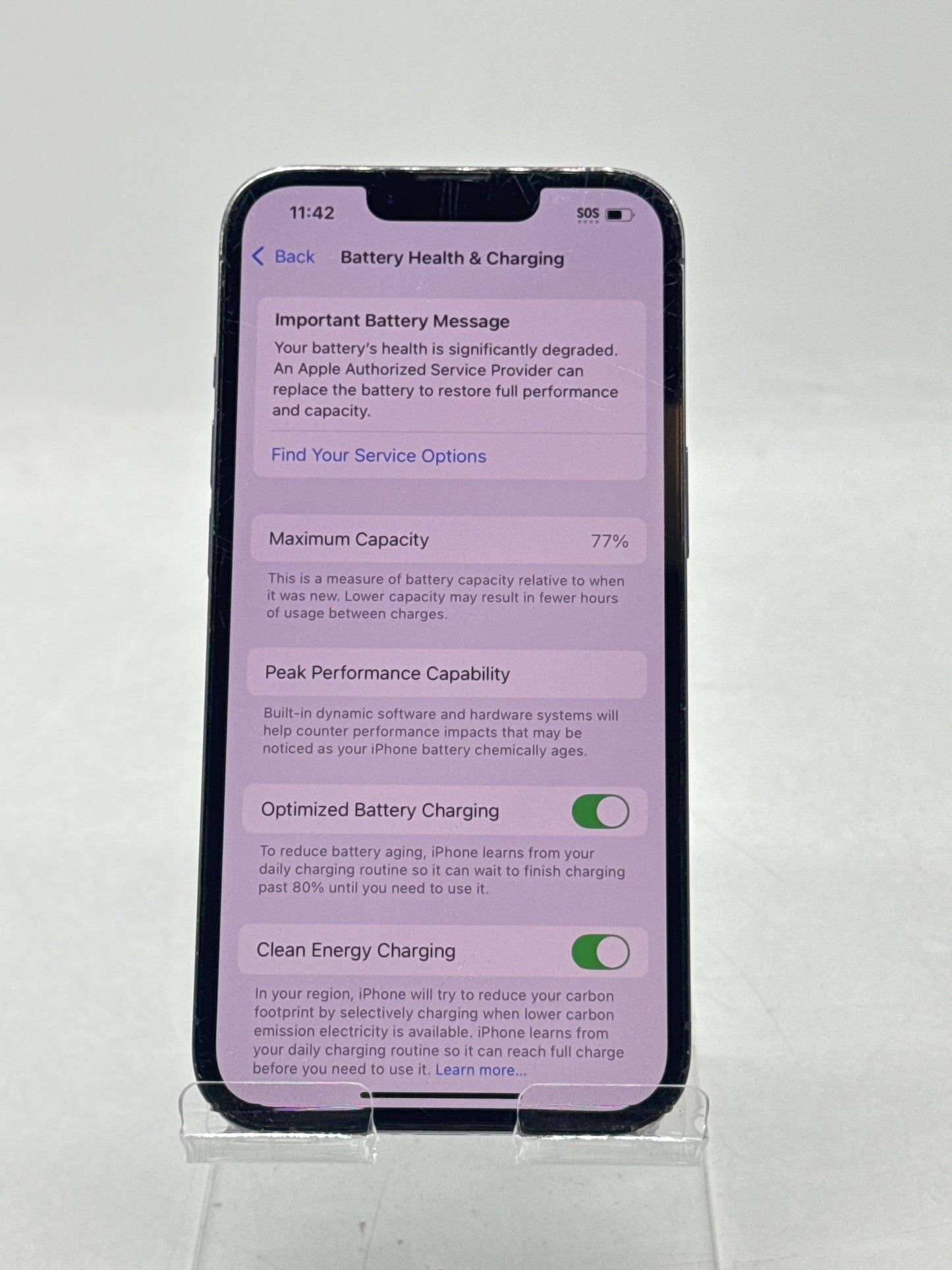 Unlocked Apple iPhone 13 Pro A2483 128GB Sierra Blue - Service Battery 77%