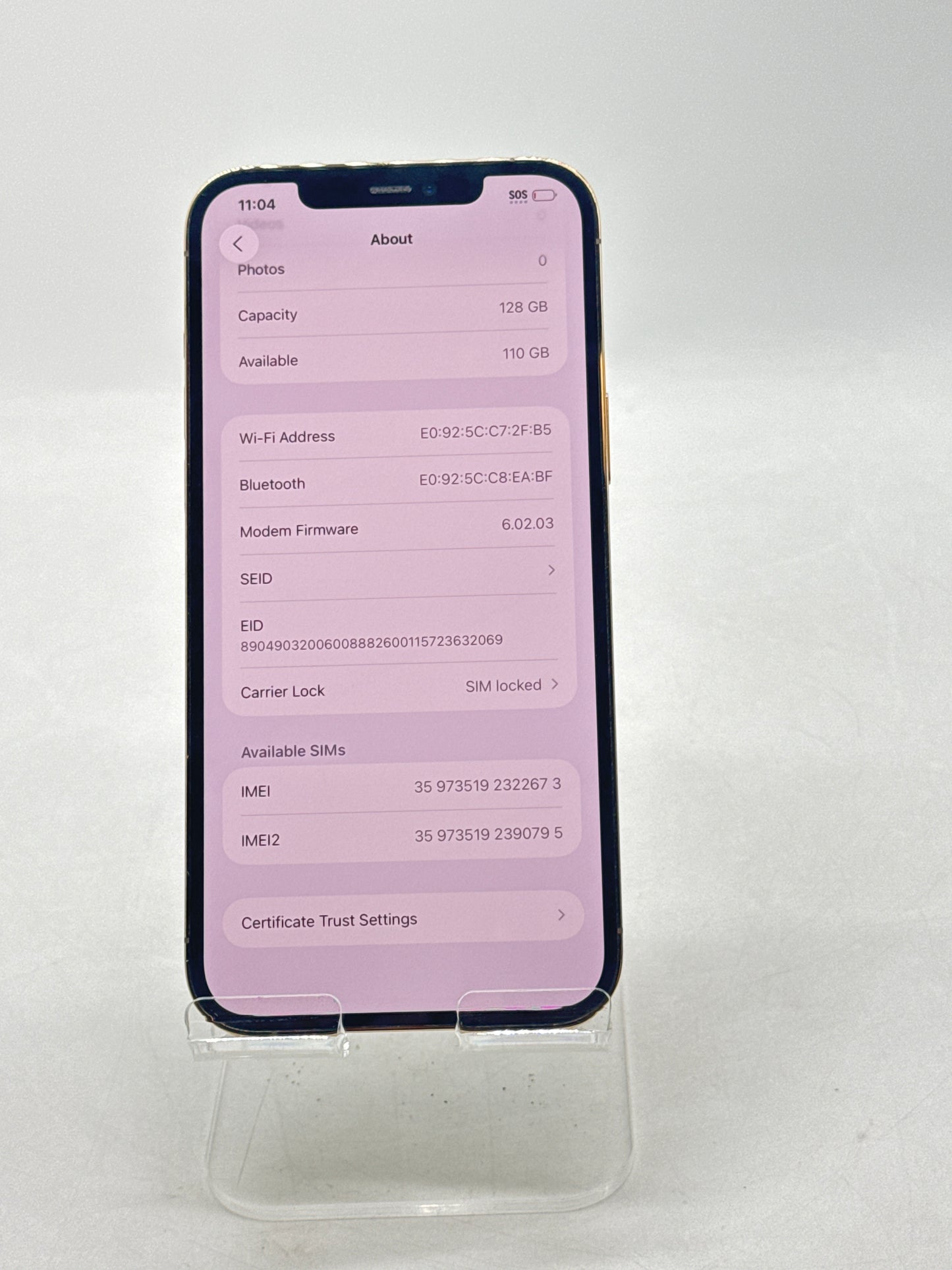 T-Mobile Apple iPhone 12 Pro Max A2342 128GB Gold 87% Battery Health