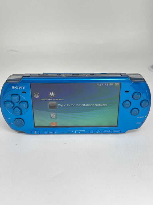 Sony PSP-3000 Blue Console #291 w/ 2400mAh Battery No Charger NOISY DISC DRIVE