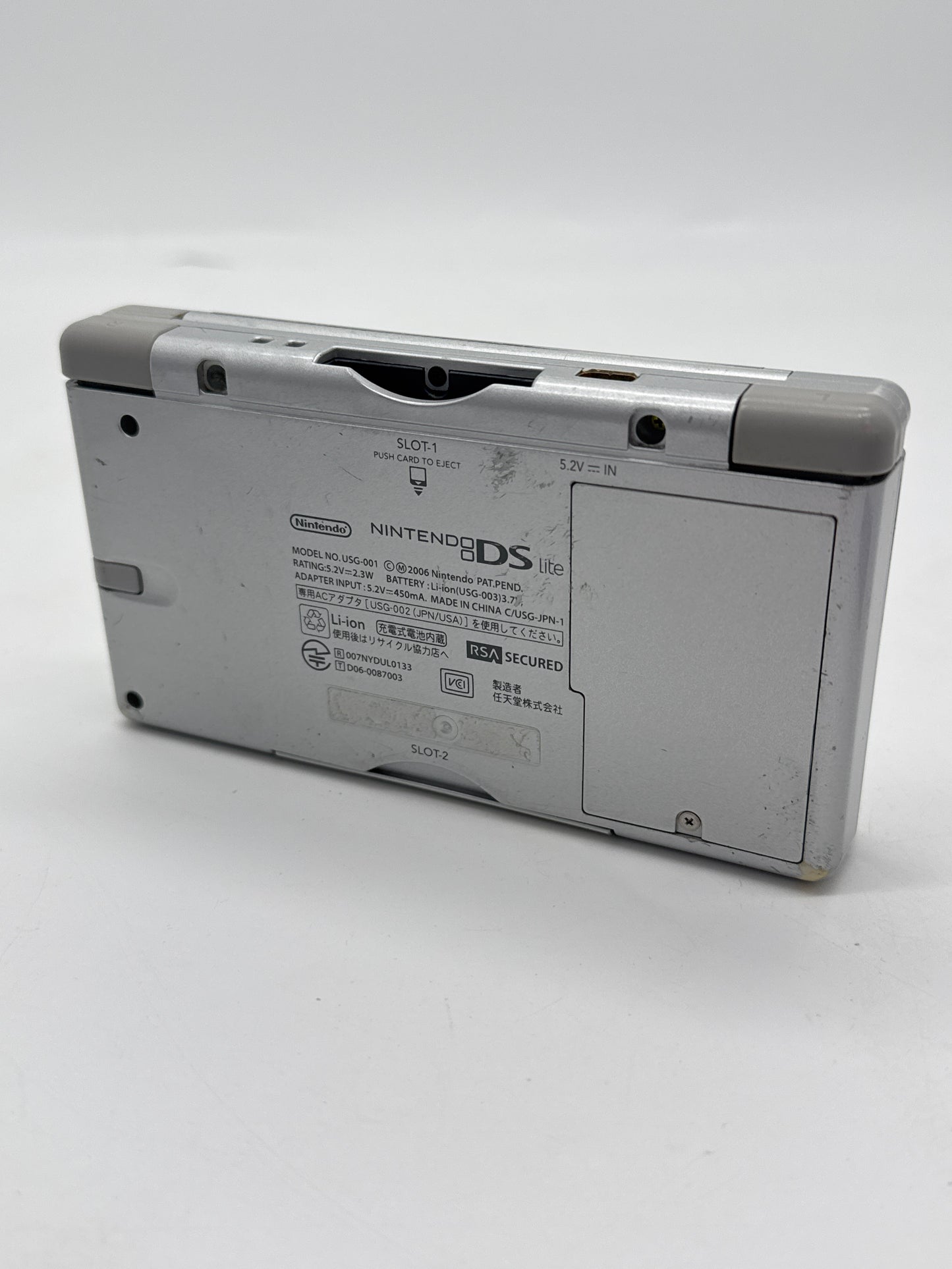 Nintendo DS Lite USG-001 Silver Console #63 w/ Stylus & No Charger