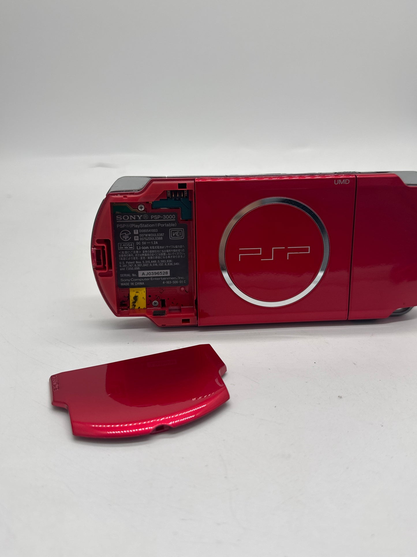 Sony PlayStation Portable PSP-3000 Red Console Only #335 Bad UMD No Battery AS IS