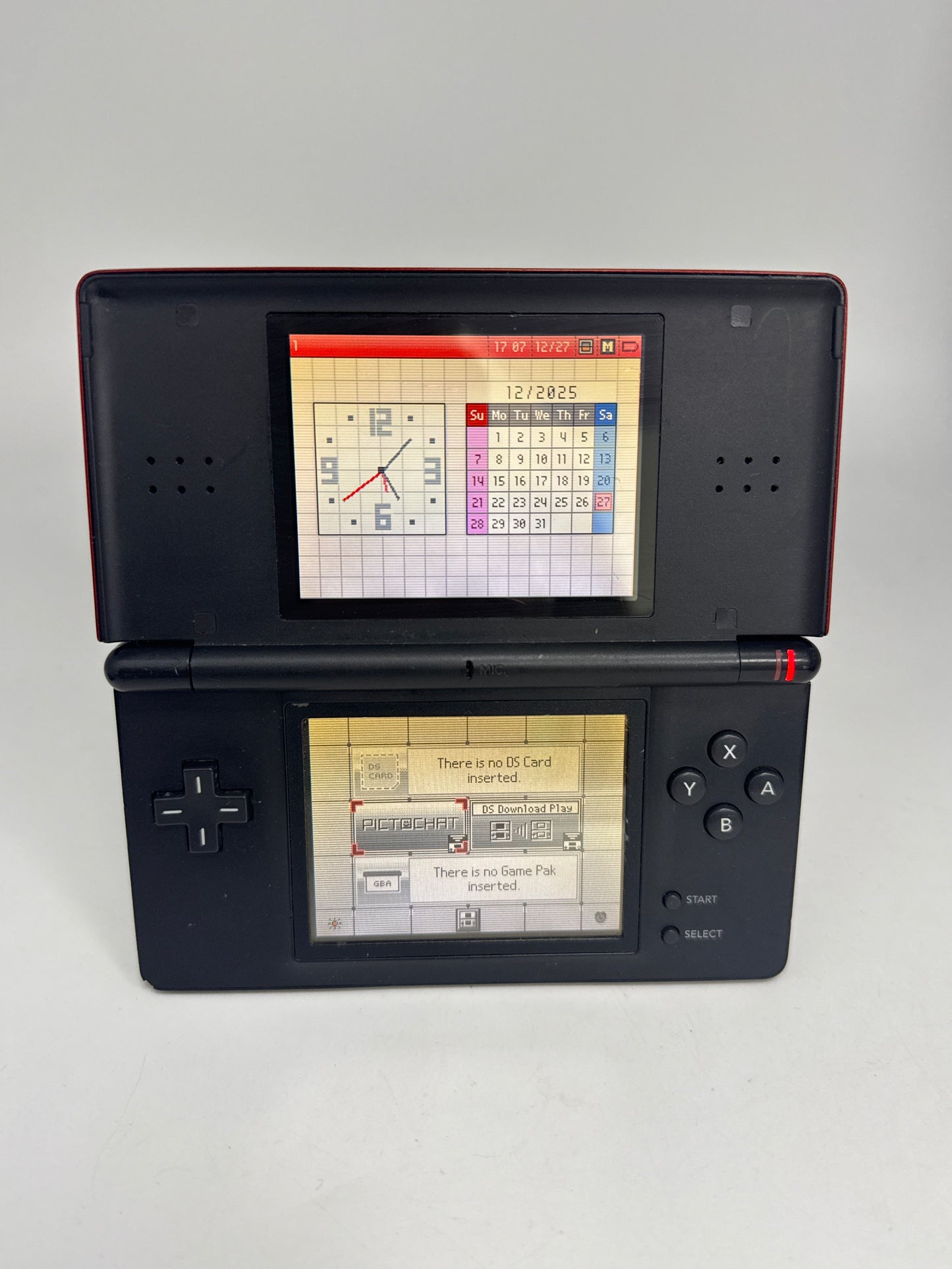 Nintendo DS Lite USG-001 Red Black Handheld Video Game Console Only AS IS