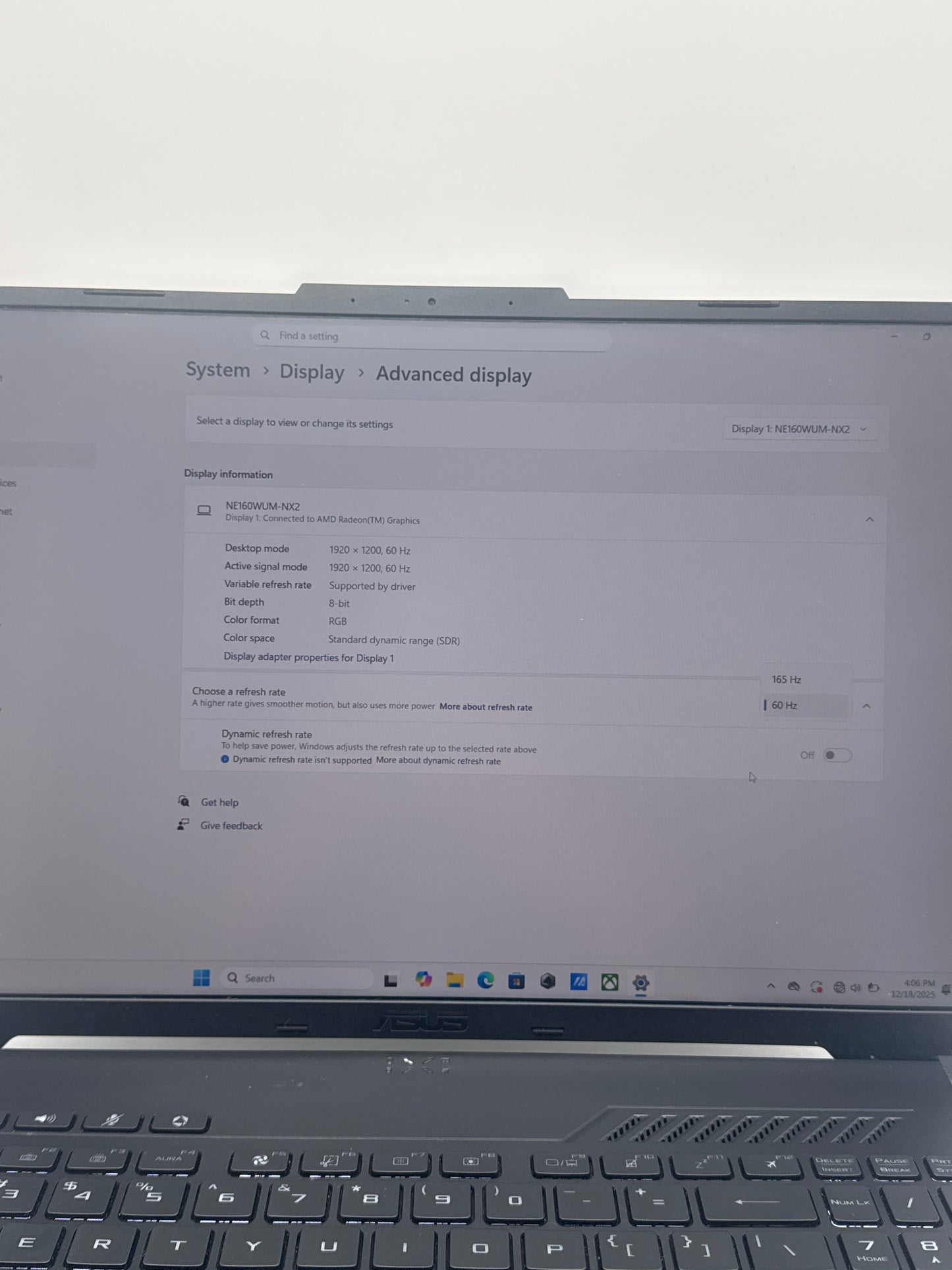 Asus TUF Gaming A16 16" 165Hz Ryzen 7735HS 16GB RAM 512GB SSD RX 7600S - Read!