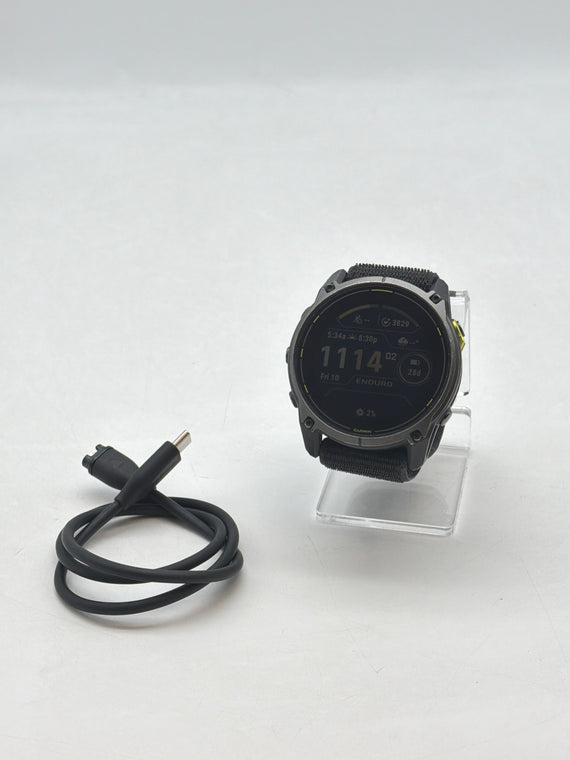 Garmin Enduro 3 Solar 51 MM SAPPHiRE Carbon Gray Titanium Black UltraFit Nylon Strap