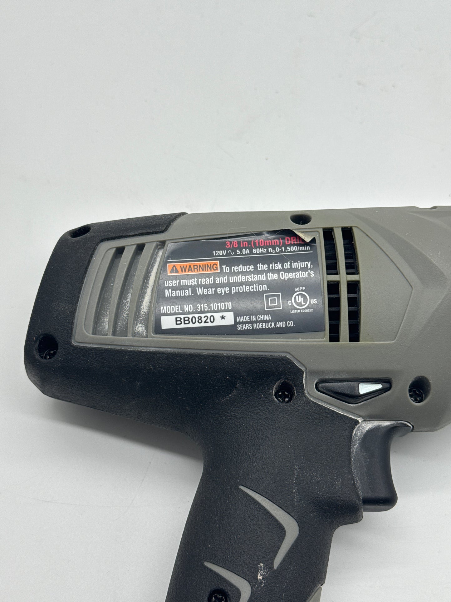 Craftsman 3/8" in 5.0 Amp Corded Drill 315.101070 Gray - Used