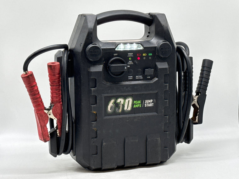 CEN-TECH 630 Peak Amp Portable Car Battery Jump Starter w/ Clamps Used